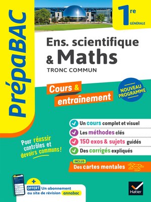 cover image of Prépabac--Maths & enseignement scientifique (tronc commun) 1re générale